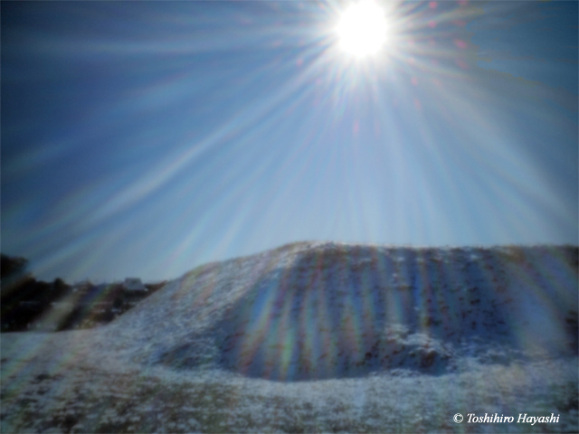 Soil covered with light snow