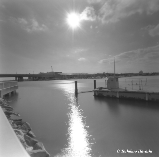 Sun above the waterway